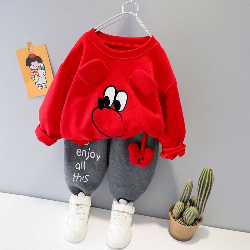 Children's clothing baby long sleeve two piece set 1-4 year old girl spring and autumn new cartoon leisure sports suit