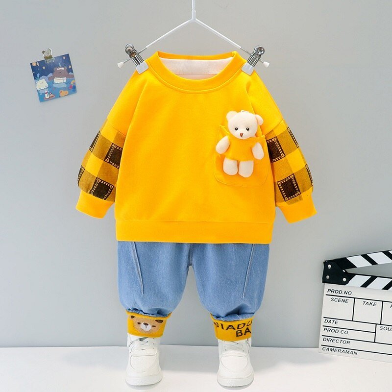 Children's clothing baby long sleeve two piece set 1-4 year old girl spring and autumn new cartoon leisure sports suit