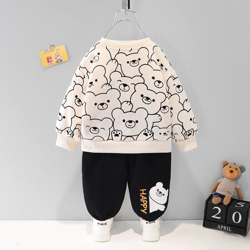 Children's clothing baby long sleeve two piece set 1-4 year old girl spring and autumn new cartoon leisure sports suit