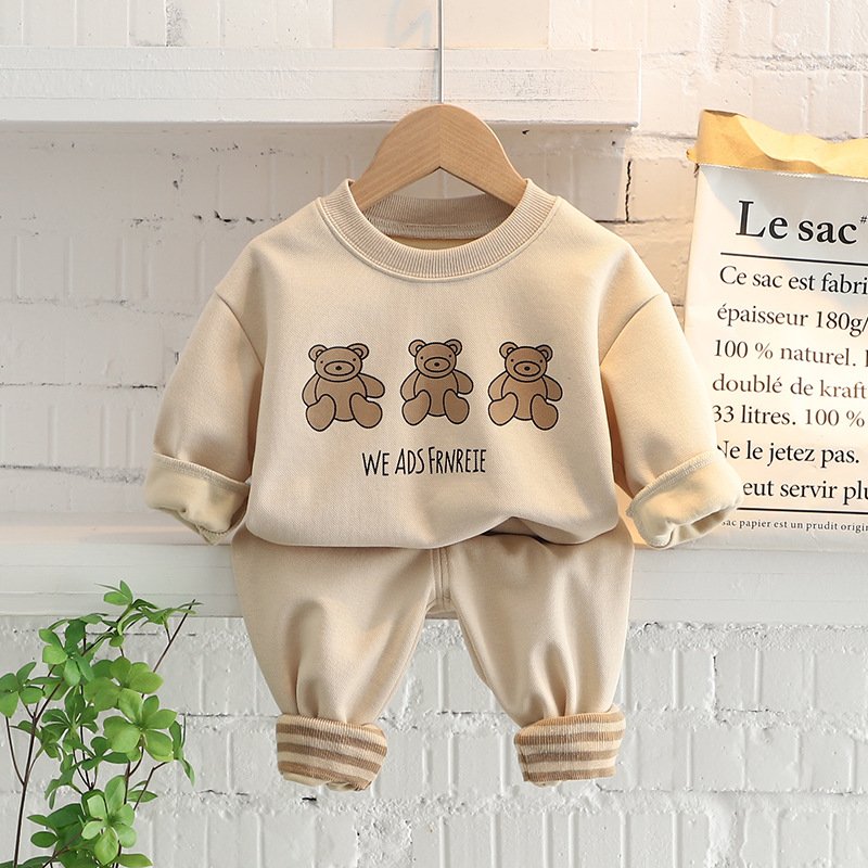 Children's clothing baby long sleeve two piece set 1-4 year old girl spring and autumn new cartoon leisure sports suit