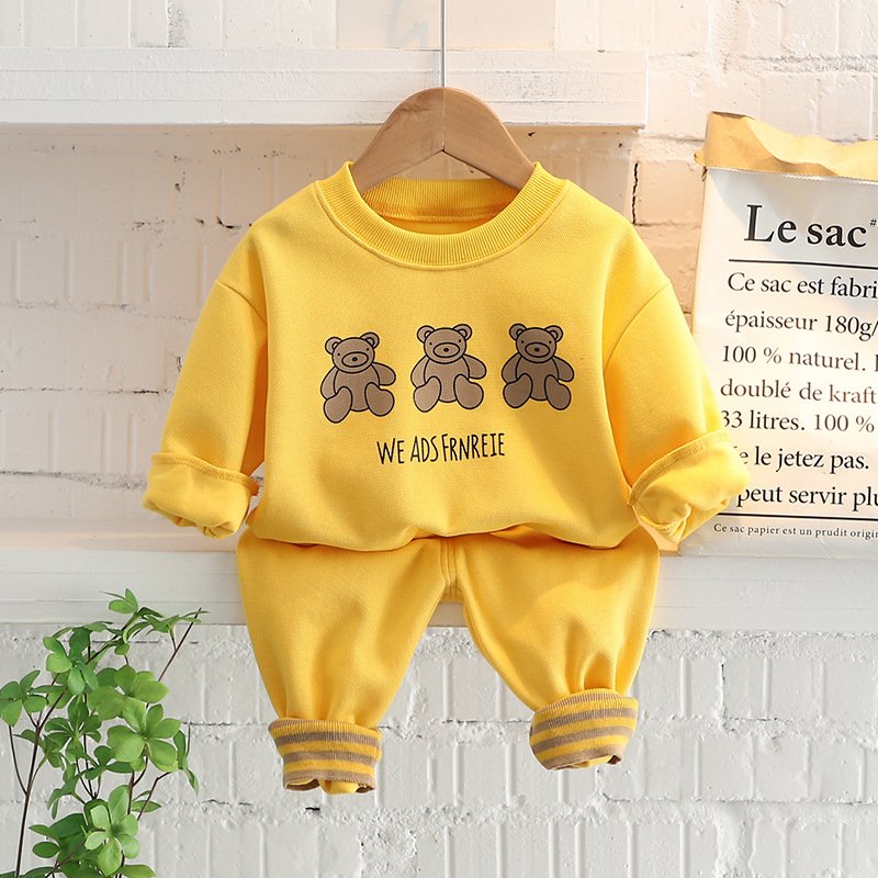 Children's clothing baby long sleeve two piece set 1-4 year old girl spring and autumn new cartoon leisure sports suit