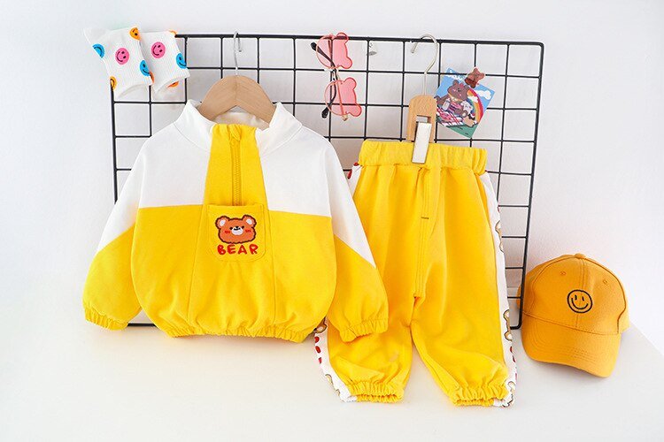 Children's clothing baby long sleeve two piece set 1-4 year old girl spring and autumn new cartoon leisure sports suit