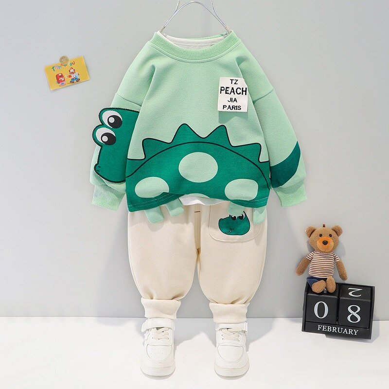 Children's clothing baby long sleeve two piece set 1-4 year old girl spring and autumn new cartoon leisure sports suit