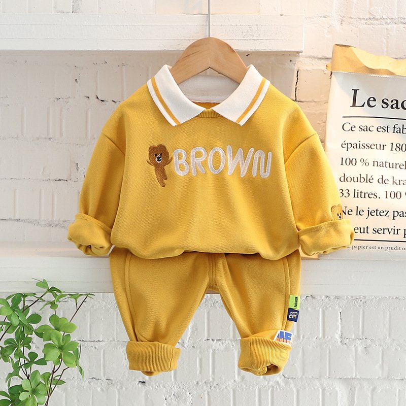 Children's clothing baby long sleeve two piece set 1-4 year old girl spring and autumn new cartoon leisure sports suit
