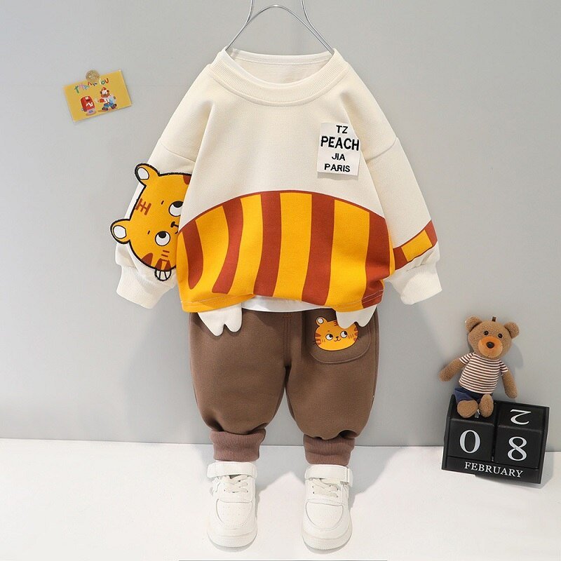 Children's clothing baby long sleeve two piece set 1-4 year old girl spring and autumn new cartoon leisure sports suit