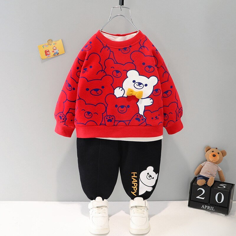 Children's clothing baby long sleeve two piece set 1-4 year old girl spring and autumn new cartoon leisure sports suit