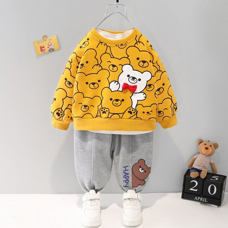 Children's clothing baby long sleeve two piece set 1-4 year old girl spring and autumn new cartoon leisure sports suit