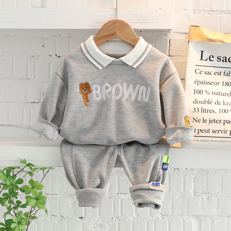Children's clothing baby long sleeve two piece set 1-4 year old girl spring and autumn new cartoon leisure sports suit