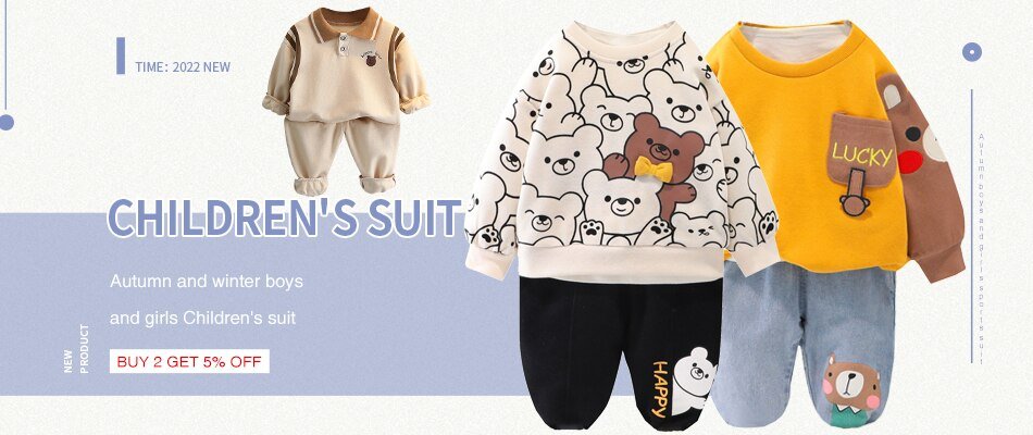 Children's clothing baby long sleeve two piece set 1-4 year old girl spring and autumn new cartoon leisure sports suit