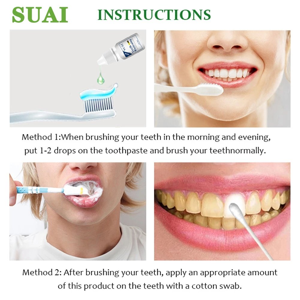 SUAI Teeth Whitening Essence Kit Dental Teeth Whitener Bleach Powder Oral Hygiene Dental Tools Remove Plaque Stains Fresh Breath SUAI Teeth Whitening Essence Kit Dental Teeth Whitener Bleach Powder Oral Hygiene Dental Tools Remove Plaque Stains Fresh Breath