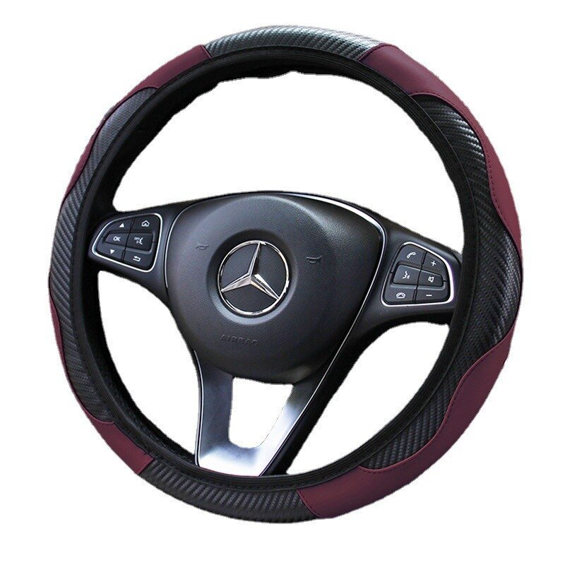 Car Steering Wheel Cover Breathable Anti Slip PU Leather Steering Covers Suitable 37-38cm Auto Decoration Carbon Fiber Car Steering Wheel Cover Breathable Anti Slip PU Leather Steering Covers Suitable 37-38cm Auto Decoration Carbon Fiber