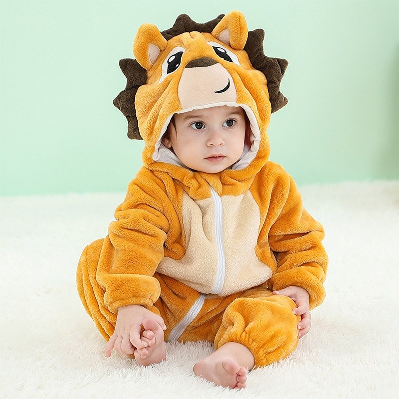 Baby Rompers Winter Kigurumi Lion Costume For Girls Boys Toddler Animal Jumpsuit Infant Clothes Pyjamas Kids Overalls ropa bebes Baby Rompers Winter Kigurumi Lion Costume For Girls Boys Toddler Animal Jumpsuit Infant Clothes Pyjamas Kids Overalls ropa bebes