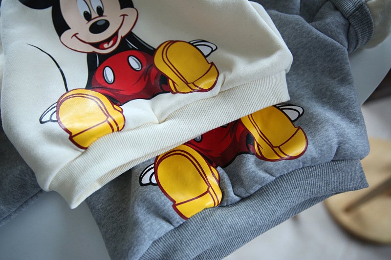 2022 Children's Hooded Sweater Autumn and Winter Plus Velvet Boys and Girls Cartoon Mickey Warm Jacket Tops Baby Bottoming Shirt 2022 Children's Hooded Sweater Autumn and Winter Plus Velvet Boys and Girls Cartoon Mickey Warm Jacket Tops Baby Bottoming Shirt