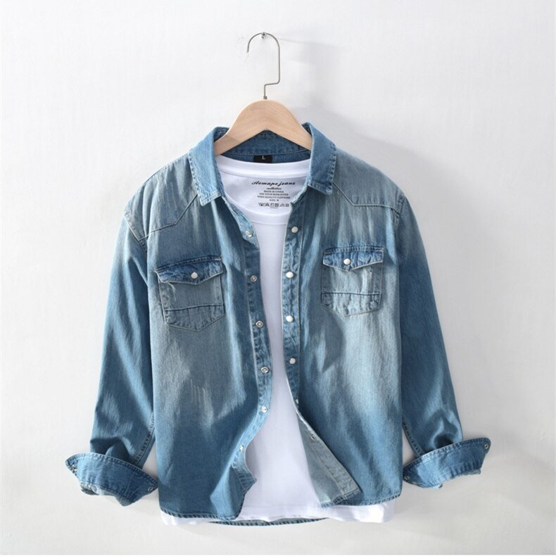Men's Retro Denim Shirt
