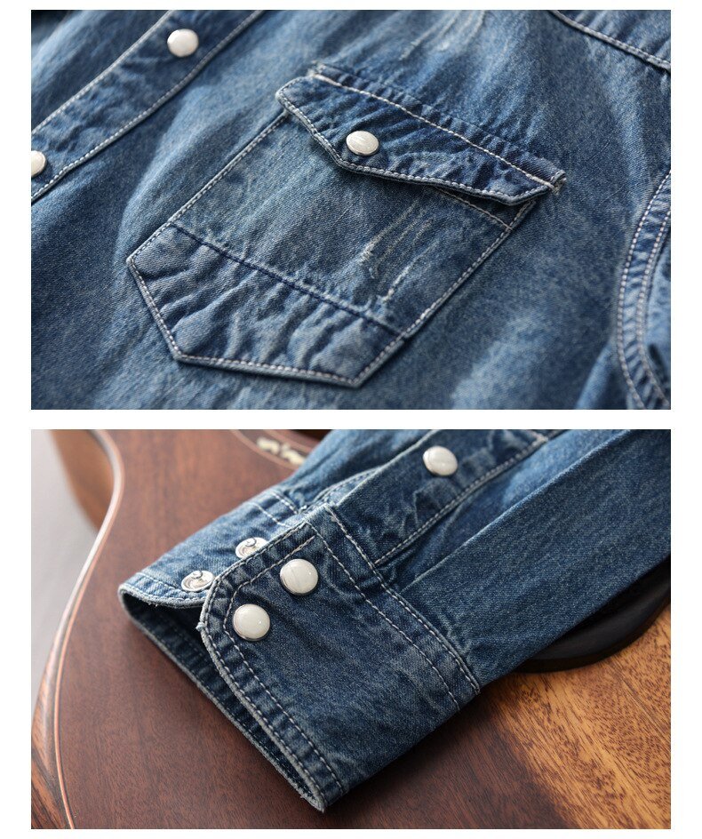 Men's Retro Denim Shirt