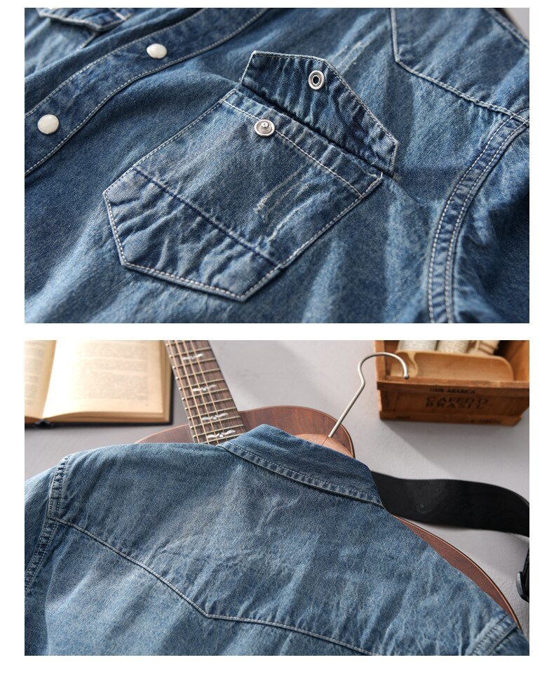 Men's Retro Denim Shirt