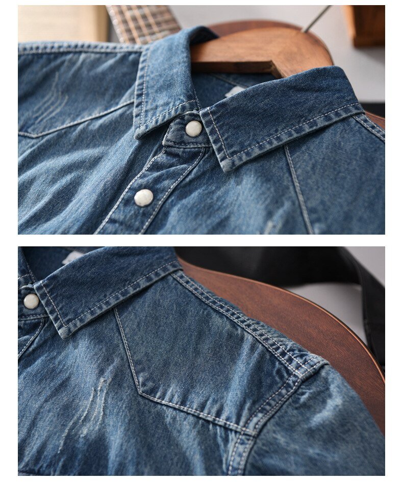 Men's Retro Denim Shirt