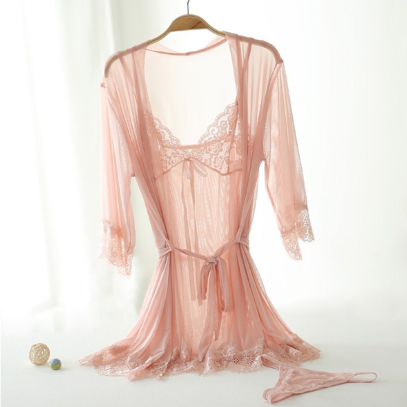 Women's Lace Robe, Nightdress and Panties 3 Pcs Set Women's Lace Robe, Nightdress and Panties 3 Pcs Set