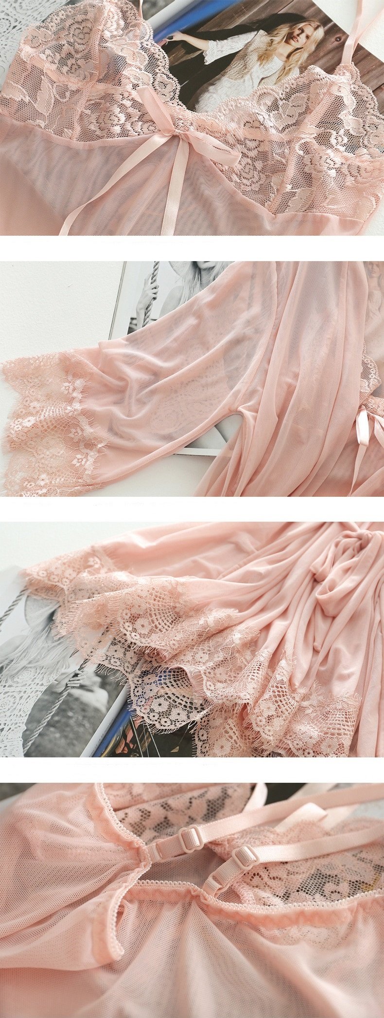 Women's Lace Robe, Nightdress and Panties 3 Pcs Set Women's Lace Robe, Nightdress and Panties 3 Pcs Set