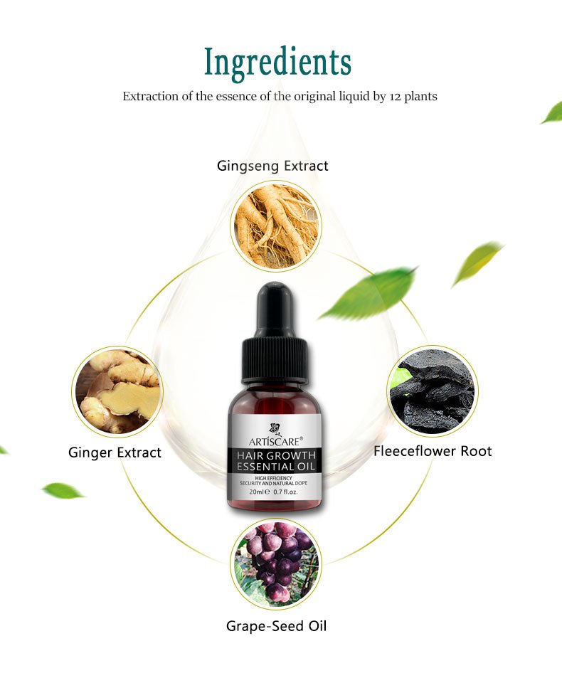 Ginger Hair Growth Essence Oils Products Anti Hair Loss Treatement Fast Growing Germinal Serum Prevent Scalp Damaged Men Women