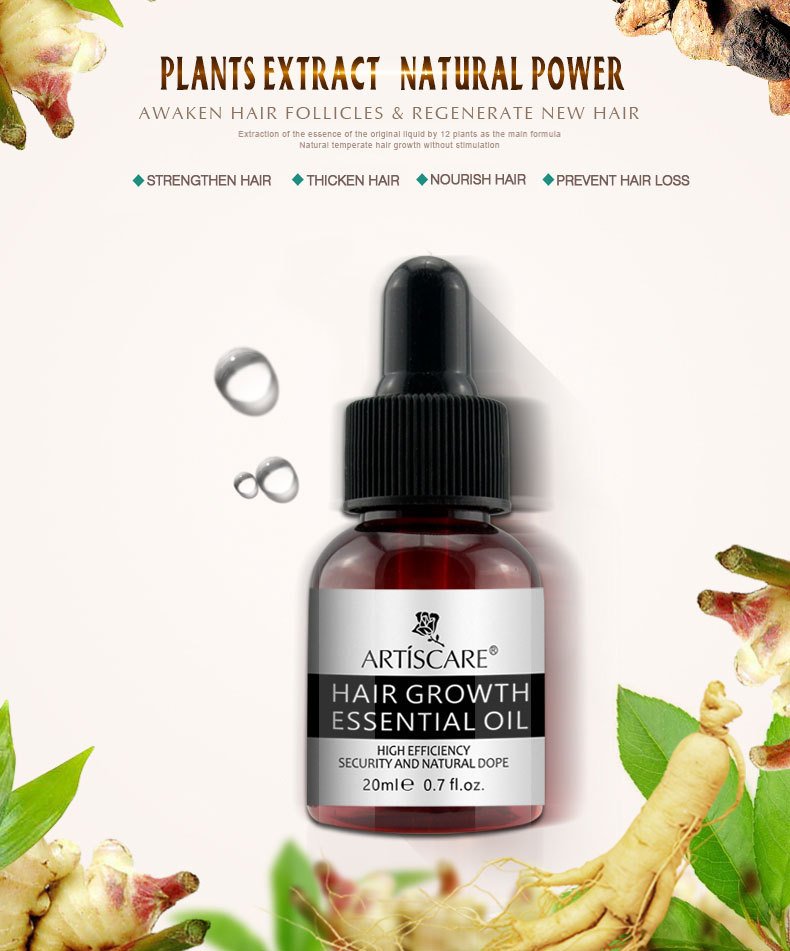 Ginger Hair Growth Essence Oils Products Anti Hair Loss Treatement Fast Growing Germinal Serum Prevent Scalp Damaged Men Women