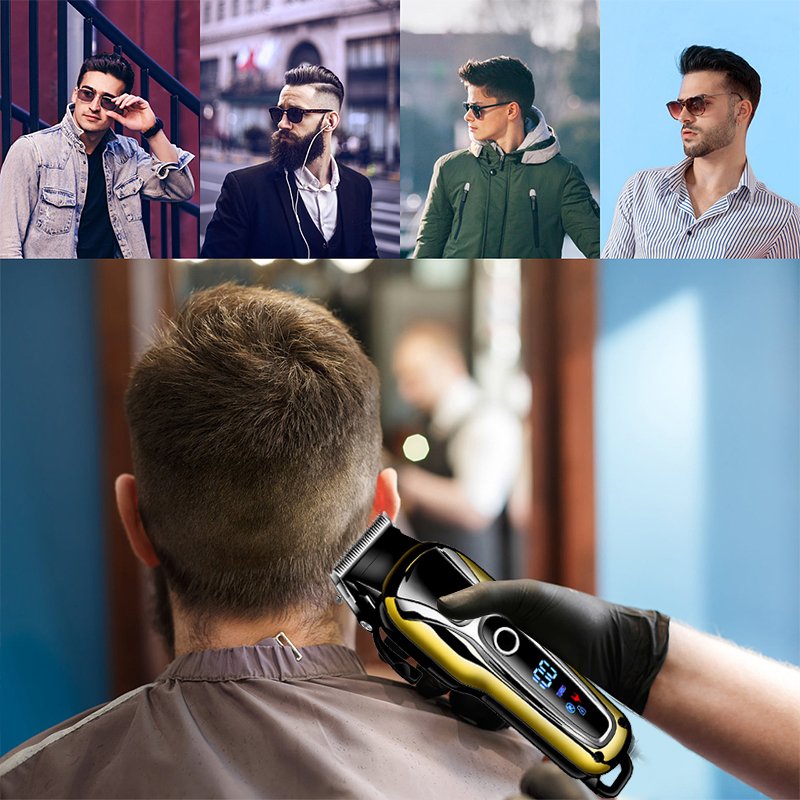 WEASTI Professional Barber Hair Clipper Rechargeable Electric T-Outliner Finish Cutting Machine Beard Trimmer Shaver Cordless WEASTI Professional Barber Hair Clipper Rechargeable Electric T-Outliner Finish Cutting Machine Beard Trimmer Shaver Cordless