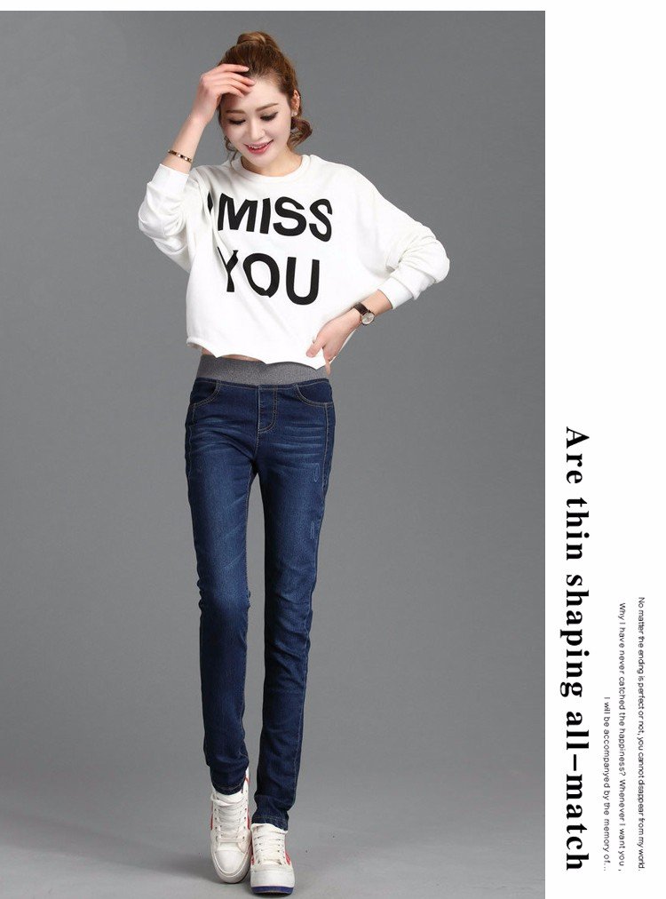Cashmere Winter Warm Jeans Women With High Waist Blue Jeans For Girls Stretching Skinny jeans elastic waist clothes 26-34 Cashmere Winter Warm Jeans Women With High Waist Blue Jeans For Girls Stretching Skinny jeans elastic waist clothes 26-34