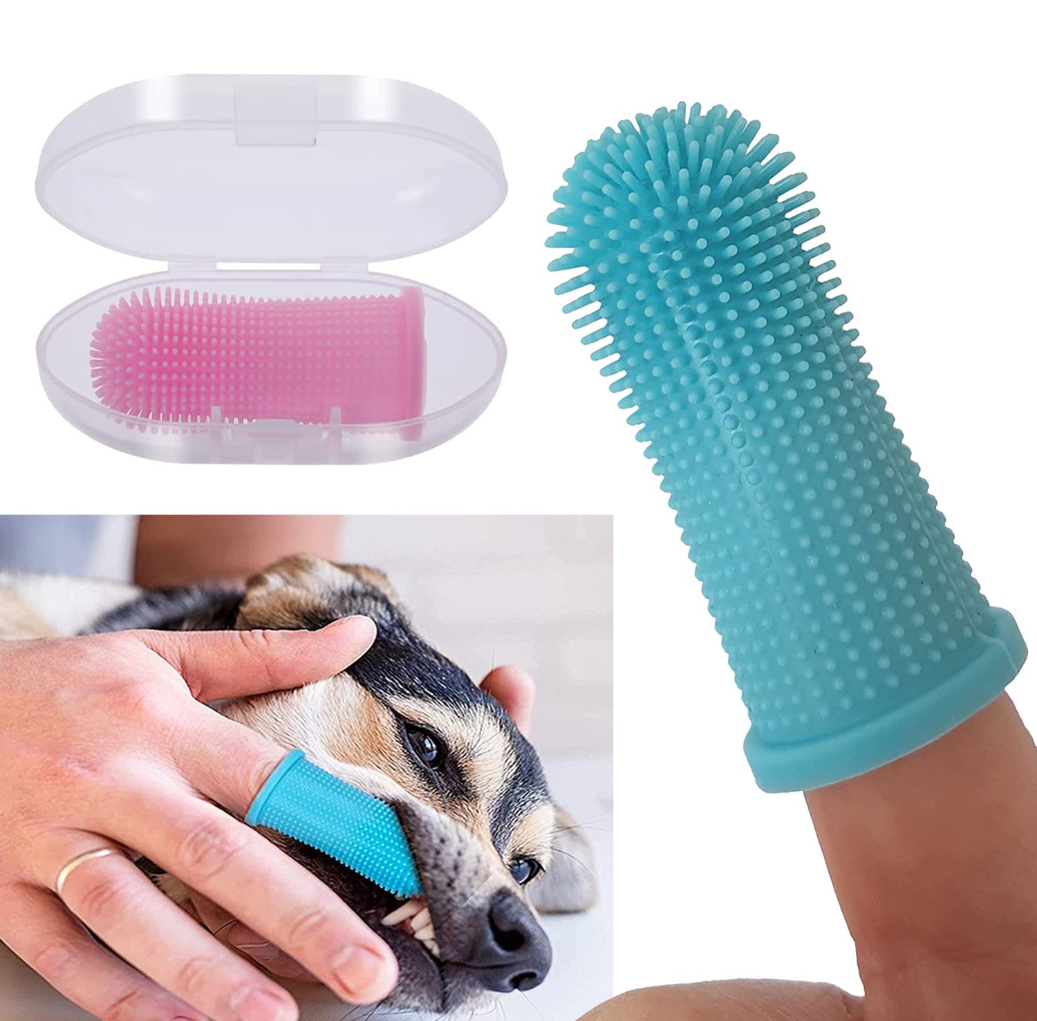 Dog Super Soft Pet Finger Toothbrush Teeth Cleaning Bad Breath Care Nontoxic Silicone Tooth Brush Tool Dog Cat Cleaning Supplies Dog Super Soft Pet Finger Toothbrush Teeth Cleaning Bad Breath Care Nontoxic Silicone Tooth Brush Tool Dog Cat Cleaning Supplies