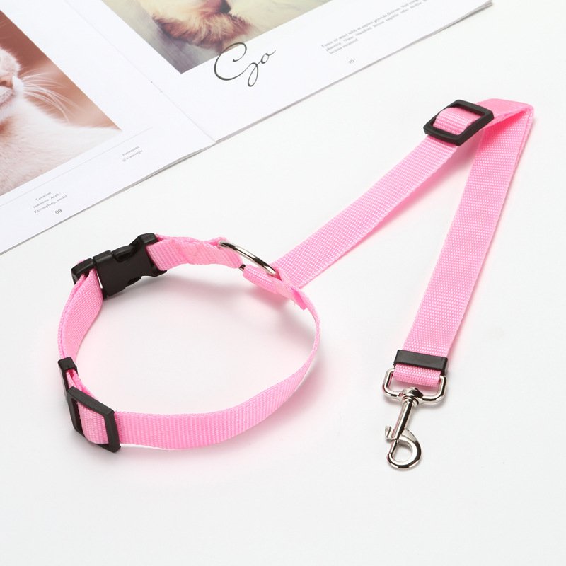 Solid Color Two-in-one Pet Car Seat Belt Nylon Lead Leash Backseat Safety Belt Adjustable Dogs Harness Collar Pet Accessories Solid Color Two-in-one Pet Car Seat Belt Nylon Lead Leash Backseat Safety Belt Adjustable Dogs Harness Collar Pet Accessories