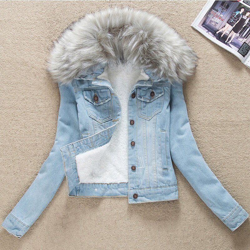 2022 Winter Jeans Jackets Plus Velvet Warm Parka Outerwear Women Cashmere Cotton Coat Girl Fashion Denim Jacket Coat LJ162 2022 Winter Jeans Jackets Plus Velvet Warm Parka Outerwear Women Cashmere Cotton Coat Girl Fashion Denim Jacket Coat LJ162