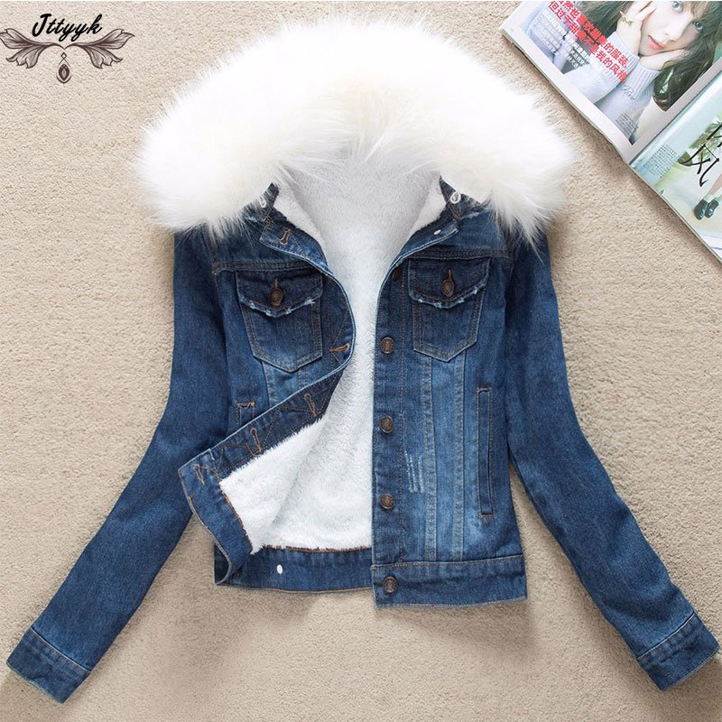 2022 Winter Jeans Jackets Plus Velvet Warm Parka Outerwear Women Cashmere Cotton Coat Girl Fashion Denim Jacket Coat LJ162 2022 Winter Jeans Jackets Plus Velvet Warm Parka Outerwear Women Cashmere Cotton Coat Girl Fashion Denim Jacket Coat LJ162