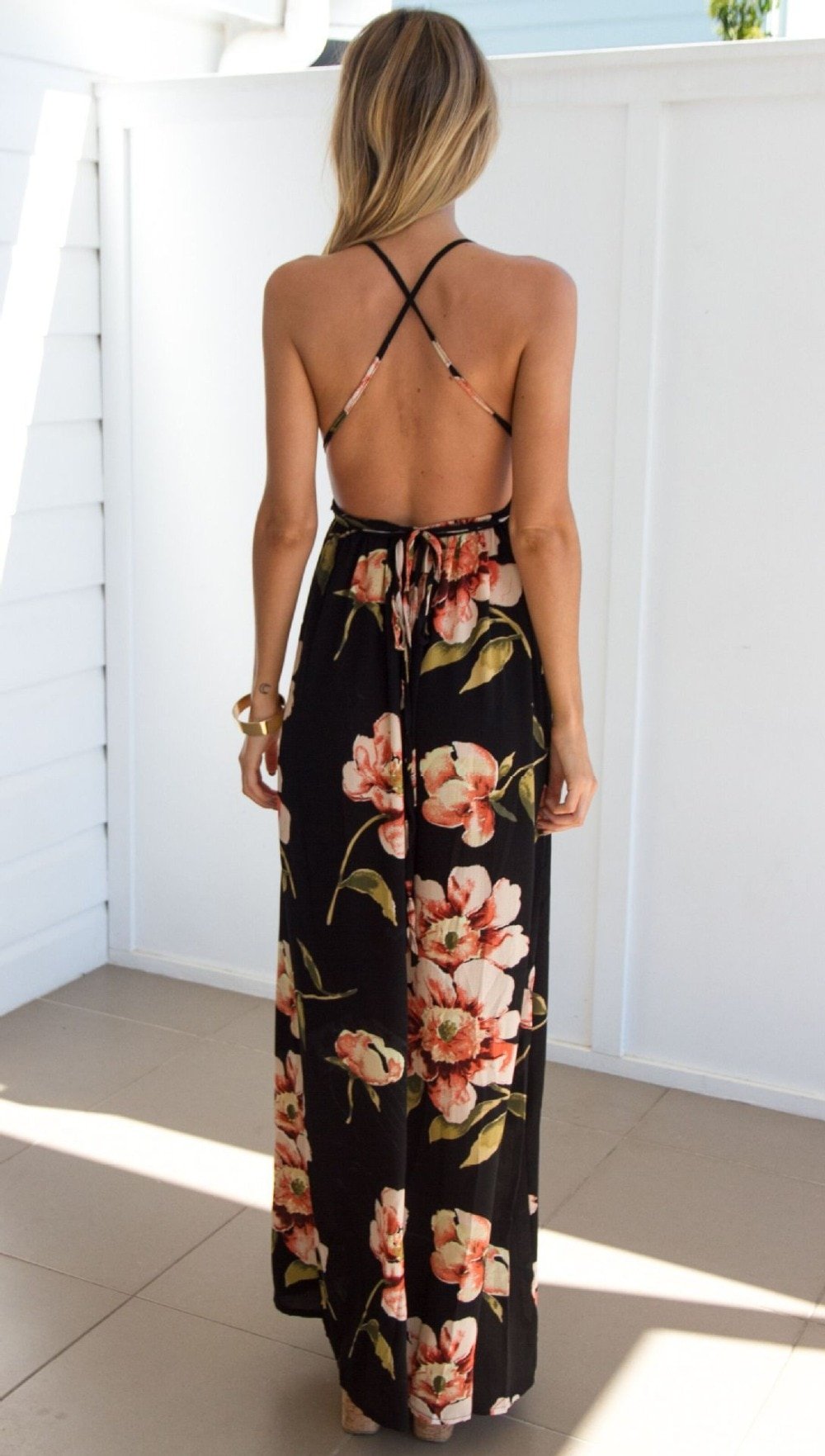 Backless Long Summer Dress Backless Long Summer Dress