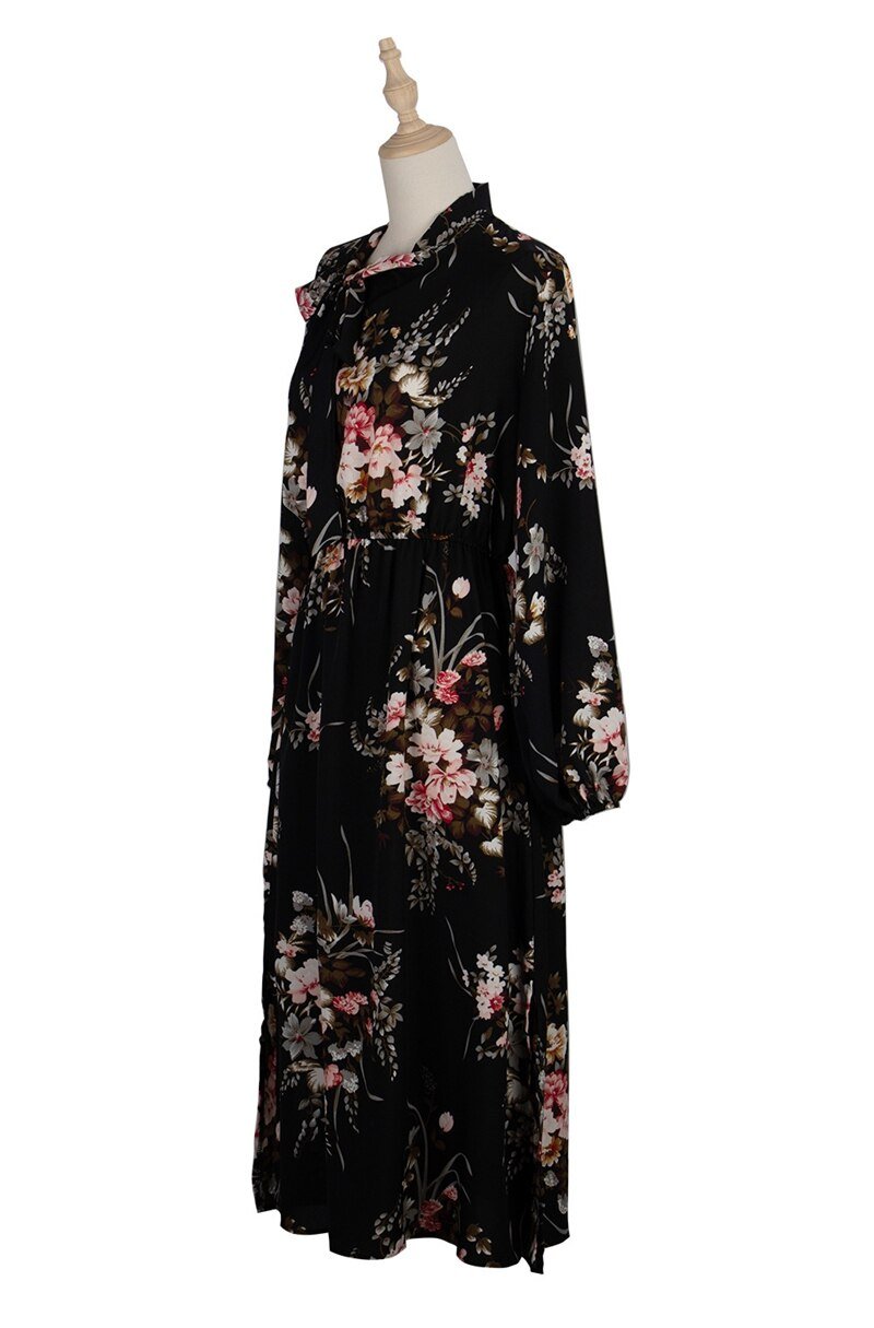 Women's Puff Sleeved Floral Printed Dress Women's Puff Sleeved Floral Printed Dress