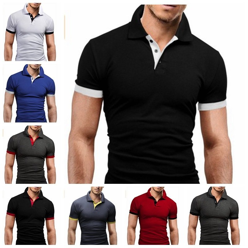 MRMT 2022 Brand New Men's T-shirt Lapel Casual Short-sleeved Stitching Men T-shirt for Male Solid Color Pullover Top Man T shirt