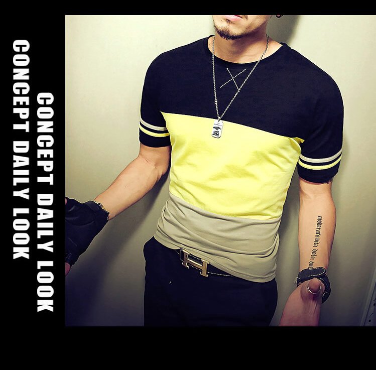 Summer Fashion Men's T Shirt Casual Patchwork Short Sleeve T Shirt Mens Clothing Trend Casual Slim Fit Hip-Hop Top Tees 5XL Summer Fashion Men's T Shirt Casual Patchwork Short Sleeve T Shirt Mens Clothing Trend Casual Slim Fit Hip-Hop Top Tees 5XL