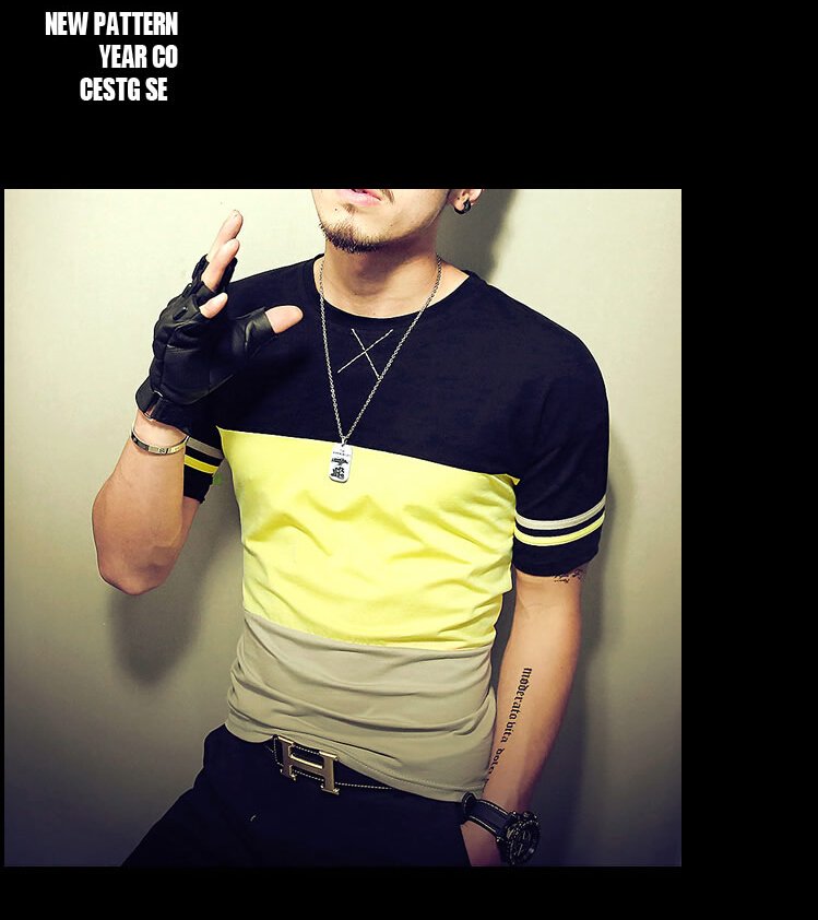 Summer Fashion Men's T Shirt Casual Patchwork Short Sleeve T Shirt Mens Clothing Trend Casual Slim Fit Hip-Hop Top Tees 5XL Summer Fashion Men's T Shirt Casual Patchwork Short Sleeve T Shirt Mens Clothing Trend Casual Slim Fit Hip-Hop Top Tees 5XL