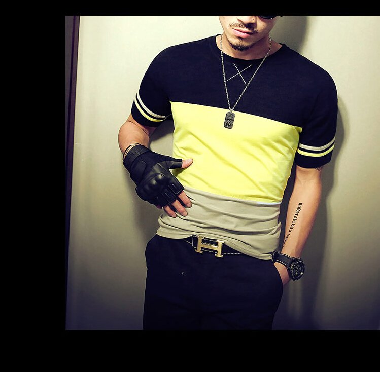 Summer Fashion Men's T Shirt Casual Patchwork Short Sleeve T Shirt Mens Clothing Trend Casual Slim Fit Hip-Hop Top Tees 5XL Summer Fashion Men's T Shirt Casual Patchwork Short Sleeve T Shirt Mens Clothing Trend Casual Slim Fit Hip-Hop Top Tees 5XL