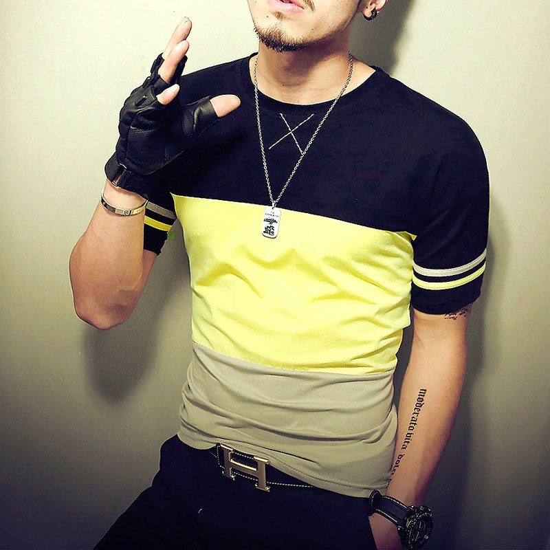 Summer Fashion Men's T Shirt Casual Patchwork Short Sleeve T Shirt Mens Clothing Trend Casual Slim Fit Hip-Hop Top Tees 5XL Summer Fashion Men's T Shirt Casual Patchwork Short Sleeve T Shirt Mens Clothing Trend Casual Slim Fit Hip-Hop Top Tees 5XL