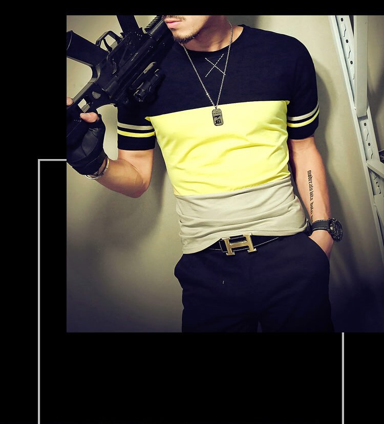 Summer Fashion Men's T Shirt Casual Patchwork Short Sleeve T Shirt Mens Clothing Trend Casual Slim Fit Hip-Hop Top Tees 5XL Summer Fashion Men's T Shirt Casual Patchwork Short Sleeve T Shirt Mens Clothing Trend Casual Slim Fit Hip-Hop Top Tees 5XL