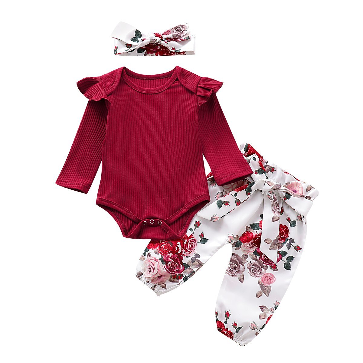 Baby Girl's Roses Printed Clothing Set Baby Girl's Roses Printed Clothing Set