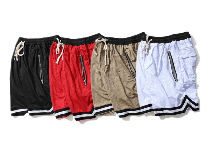 Men's Knee Length Mesh Baggy Shorts with Side Zippers Men's Knee Length Mesh Baggy Shorts with Side Zippers