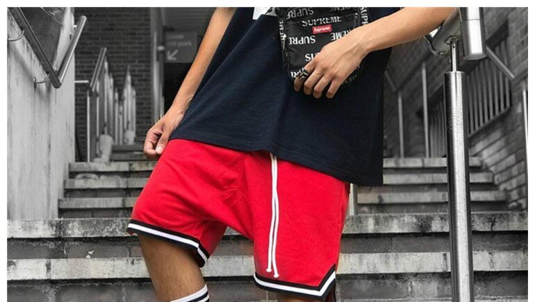 Men's Knee Length Mesh Baggy Shorts with Side Zippers Men's Knee Length Mesh Baggy Shorts with Side Zippers