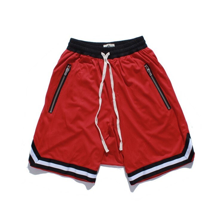 Men's Knee Length Mesh Baggy Shorts with Side Zippers Men's Knee Length Mesh Baggy Shorts with Side Zippers