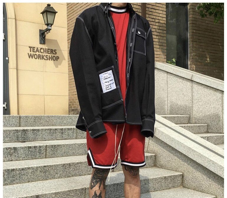 Men's Knee Length Mesh Baggy Shorts with Side Zippers Men's Knee Length Mesh Baggy Shorts with Side Zippers