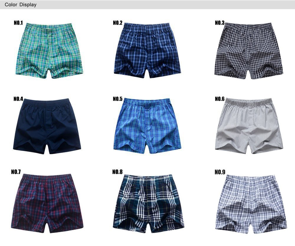 Men's Plaid Printed Underpants 4 pcs Set Men's Plaid Printed Underpants 4 pcs Set