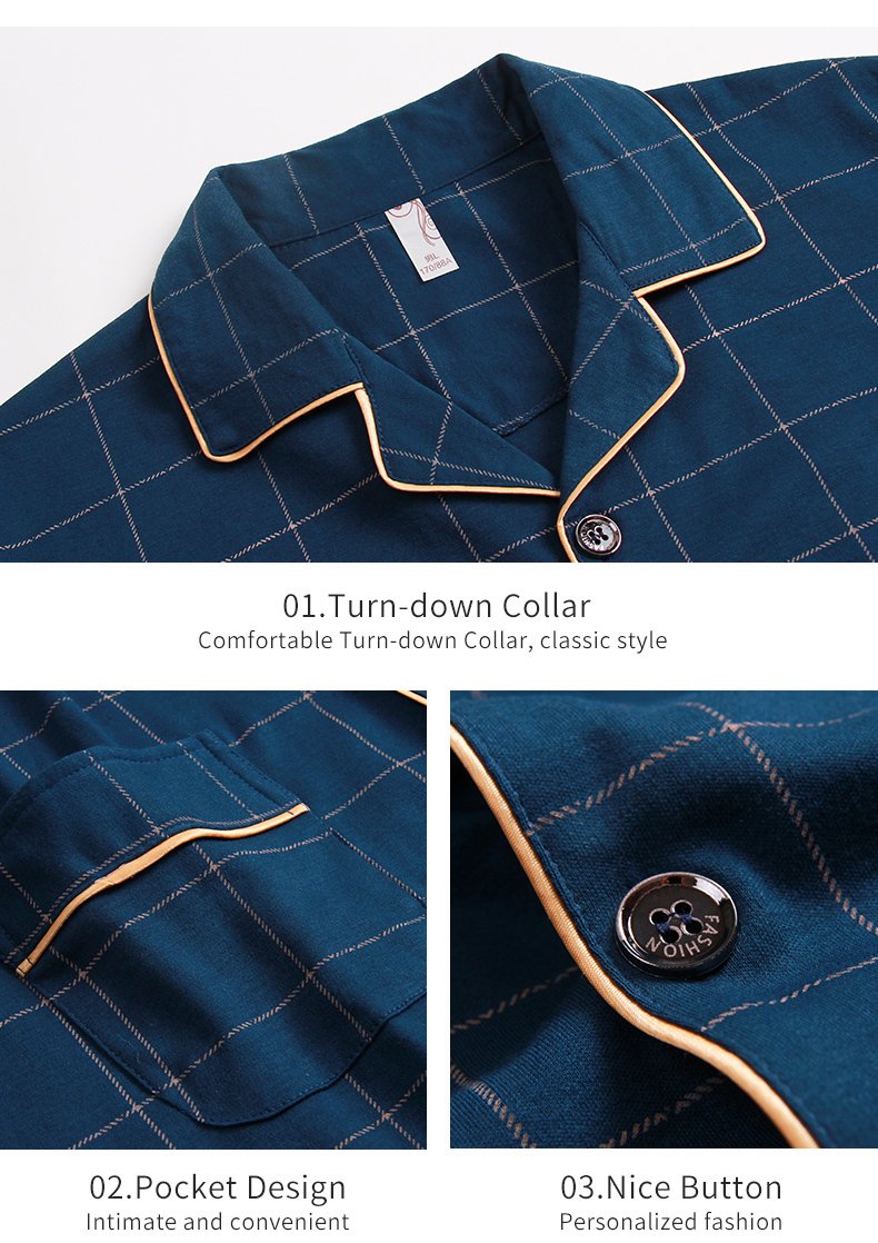 Men's Plaid Patterned Pajama Set Men's Plaid Patterned Pajama Set