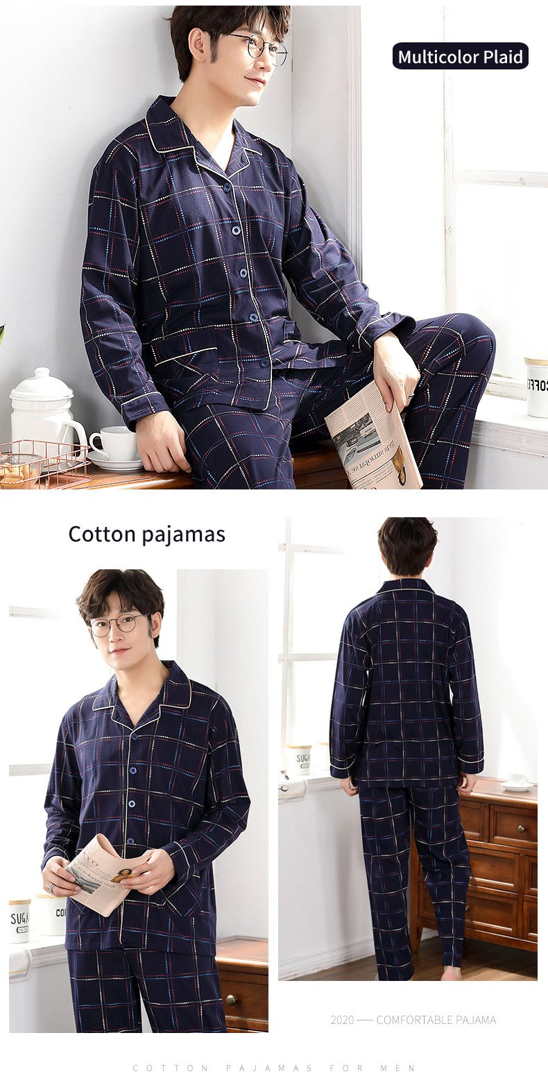Men's Plaid Patterned Pajama Set Men's Plaid Patterned Pajama Set