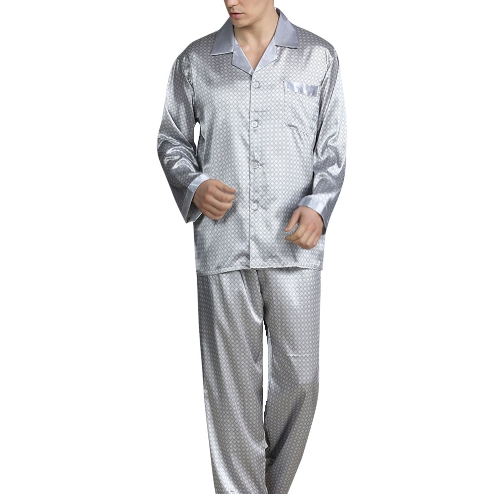 Men's Silk Pajama Sets with Pattern Men's Silk Pajama Sets with Pattern