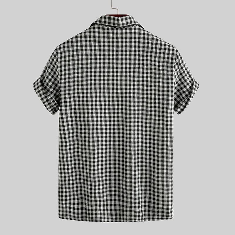 Men's Summer Plaid Printed Pajama Set