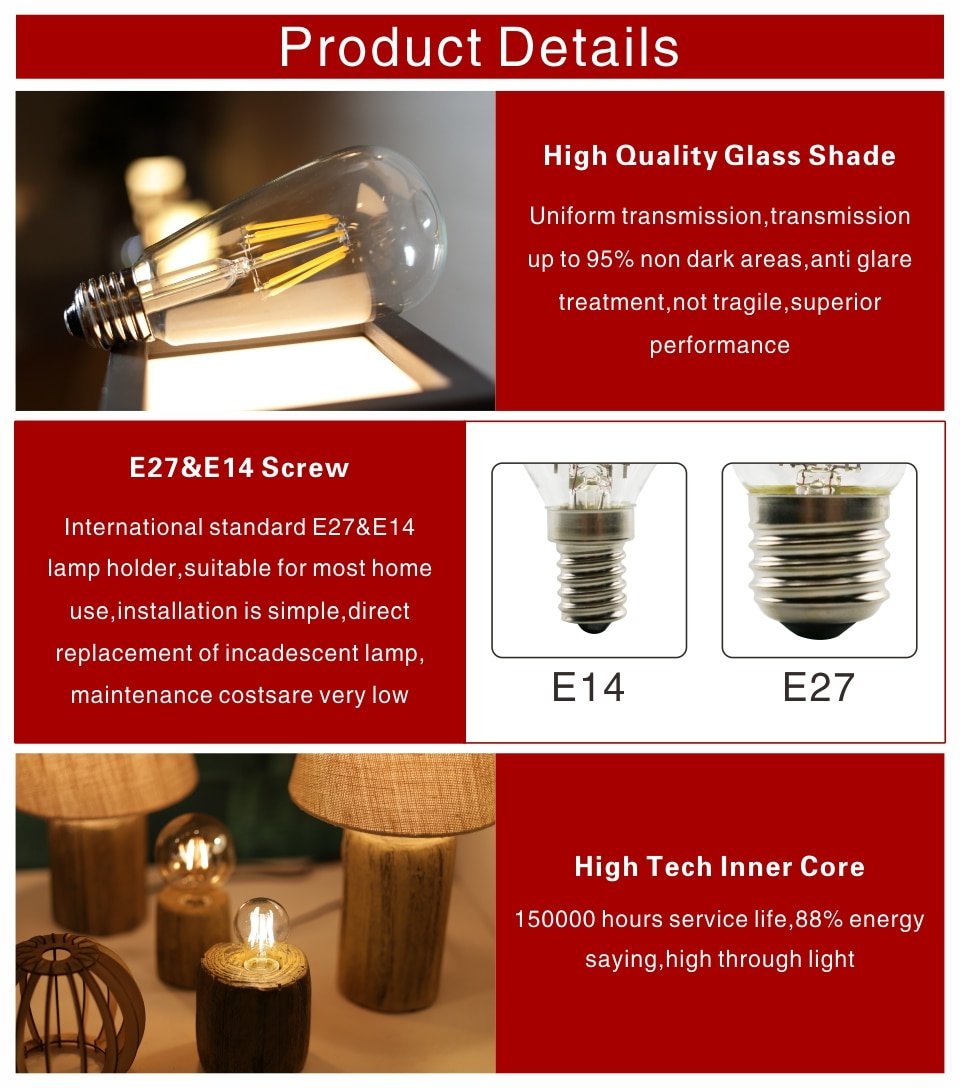 Retro Style Glass Edison LED Filament Bulb Retro Style Glass Edison LED Filament Bulb